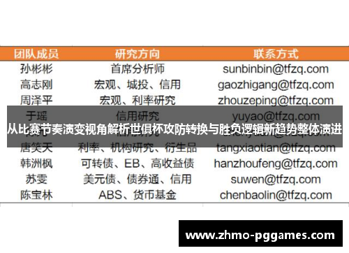 从比赛节奏演变视角解析世俱杯攻防转换与胜负逻辑新趋势整体演进